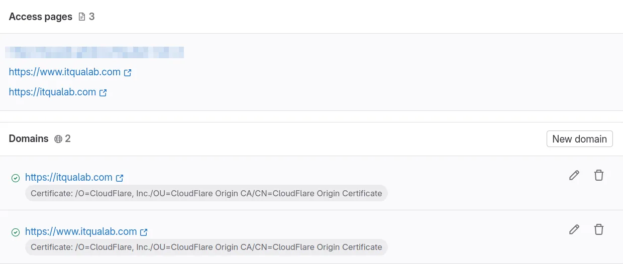 Gitlab domains