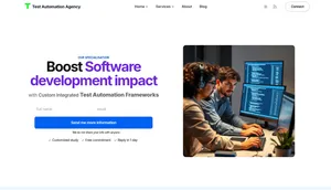 Test Automation Agency home page screenshot